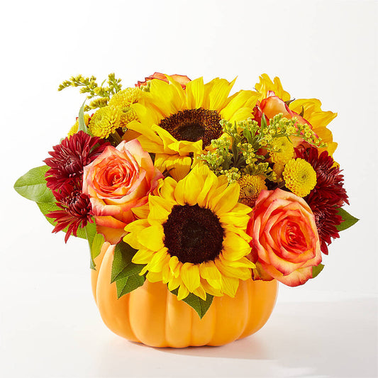 Golden Gourd Pumpkin Bouquet –  Palette Flower, Austin TX