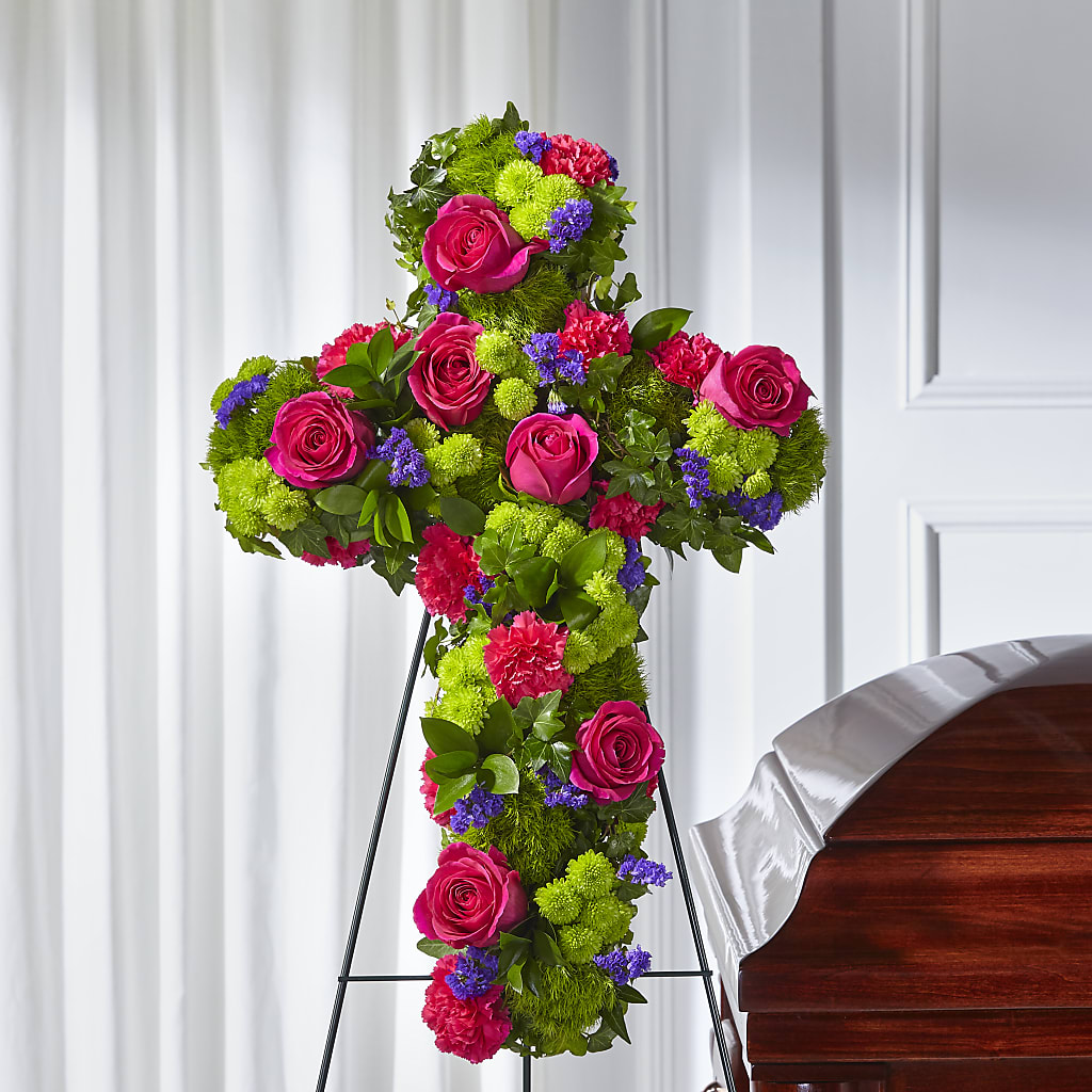 Tribute Rose Floral Cross –  Palette Flower, Austin TX