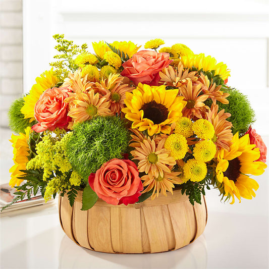 Harvest Sunflower Basket –  Palette Flower, Austin TX
