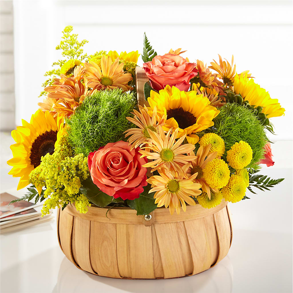 Harvest Sunflower Basket –  Palette Flower, Austin TX