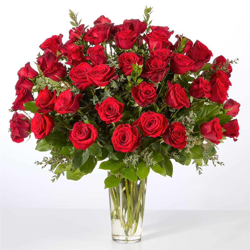 Forever Yours Fifty Stem Red Rose Bouquet –  Palette Flower, Austin TX